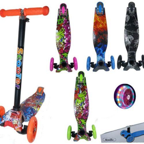 Monopatin Plegable Reforzado Premium Para Chicos Nenas Color Graffiti Kids