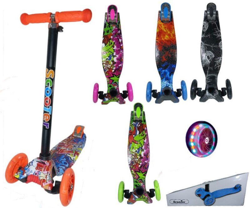 Monopatin Plegable Reforzado Premium Para Chicos Nenas Color Graffiti Kids